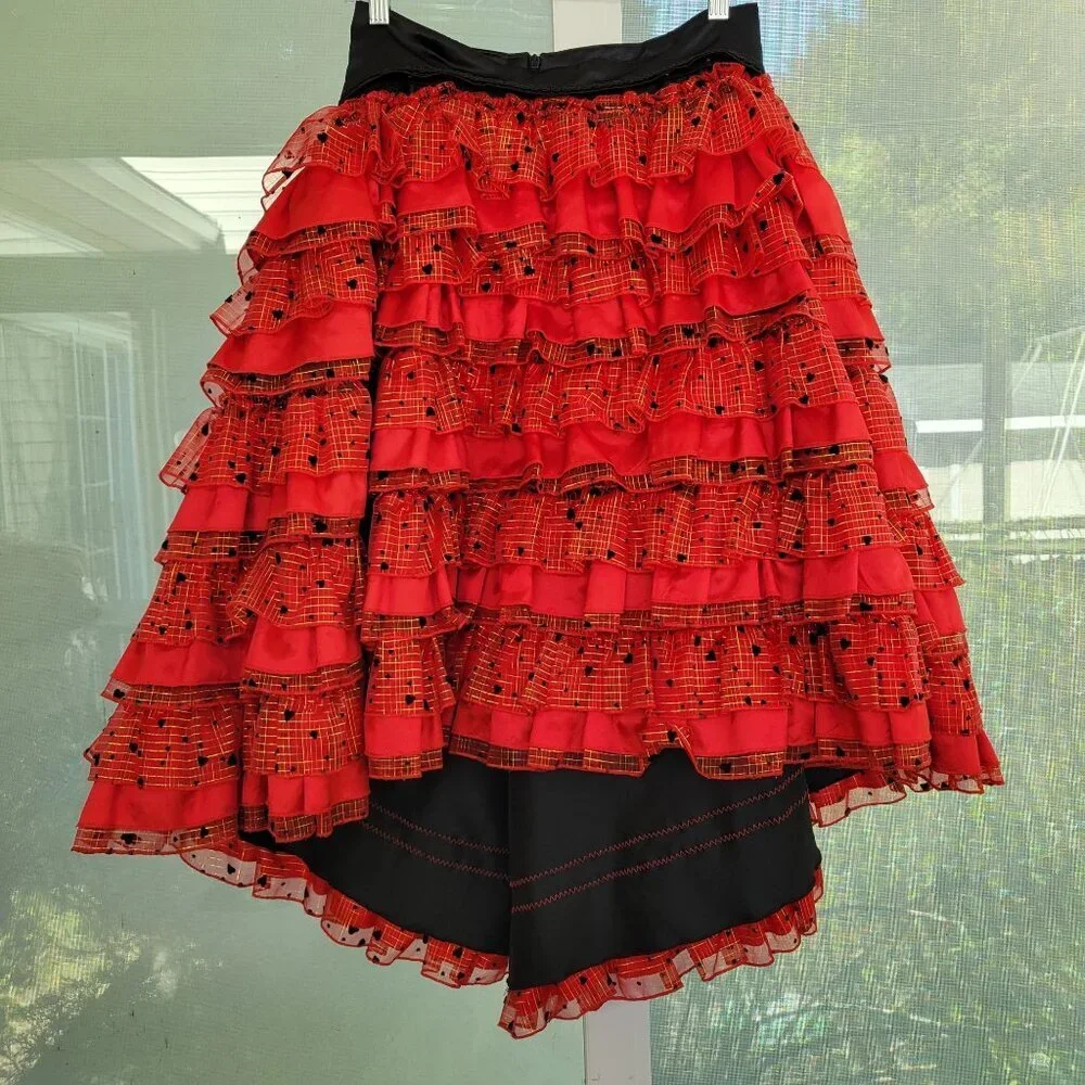 Four Dresses in One. Handmade Unique Black and Red Satiny Dress Size MD-LG - Picture 12 of 16